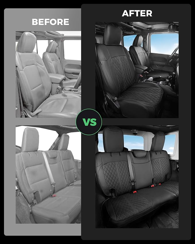 Seat Covers for Jeep Wrangler — Full Set — Black