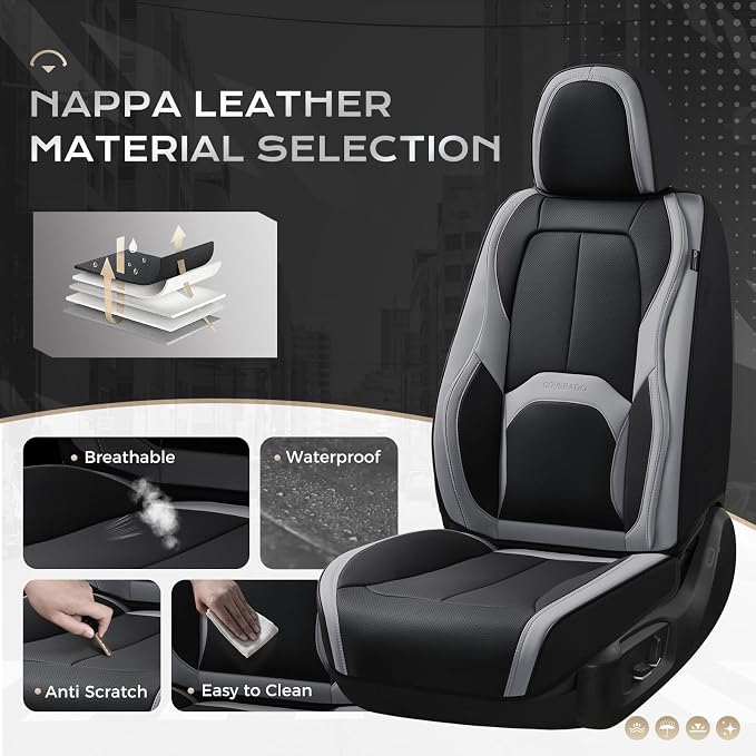 Universal Seat Covers — Full Set — Black / Beige