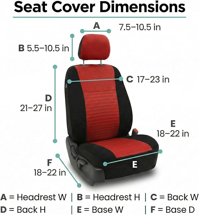 Universal Seat Covers — Front Seat — Red