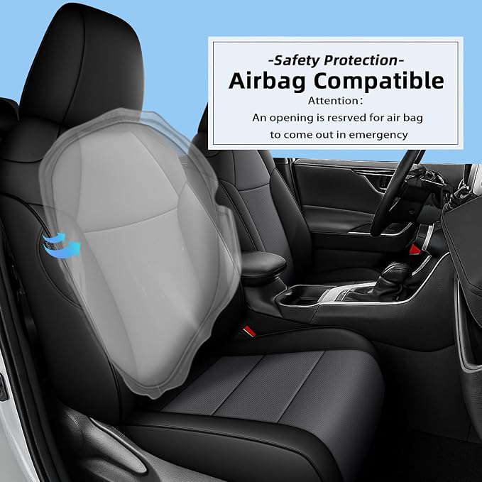 Faux Leather Seat Covers for Toyota RAV4 — Full Set — Black / Gray