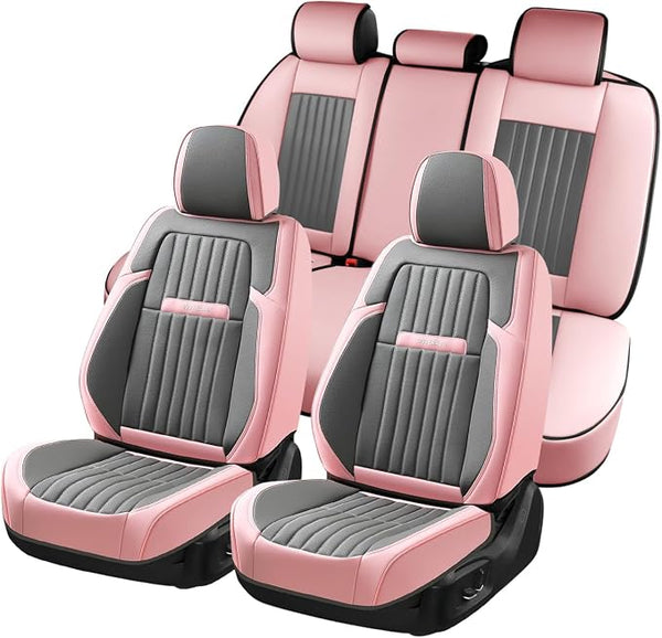 Universal Seat Covers — Full Set — Pink / Gray