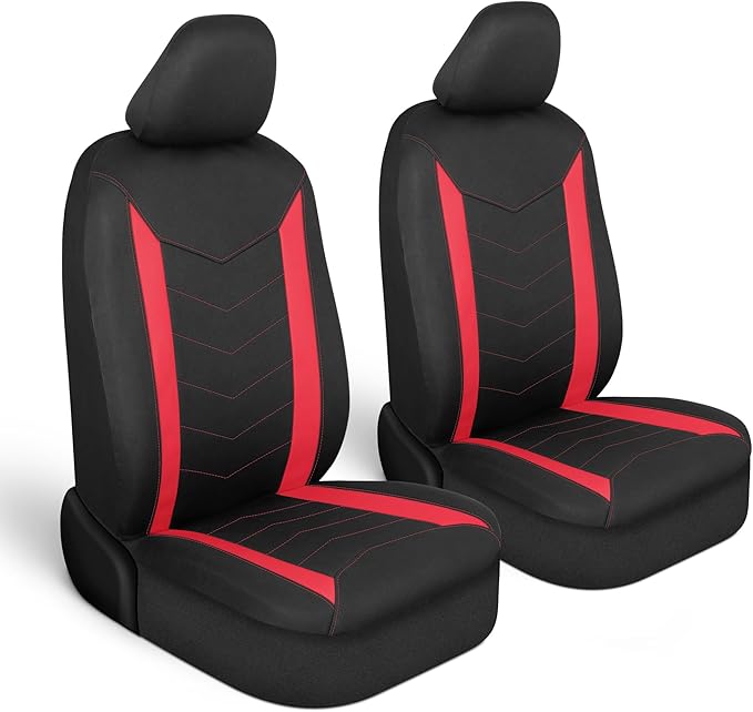 Neoprene Car Seat Covers — Front Seat — Red
