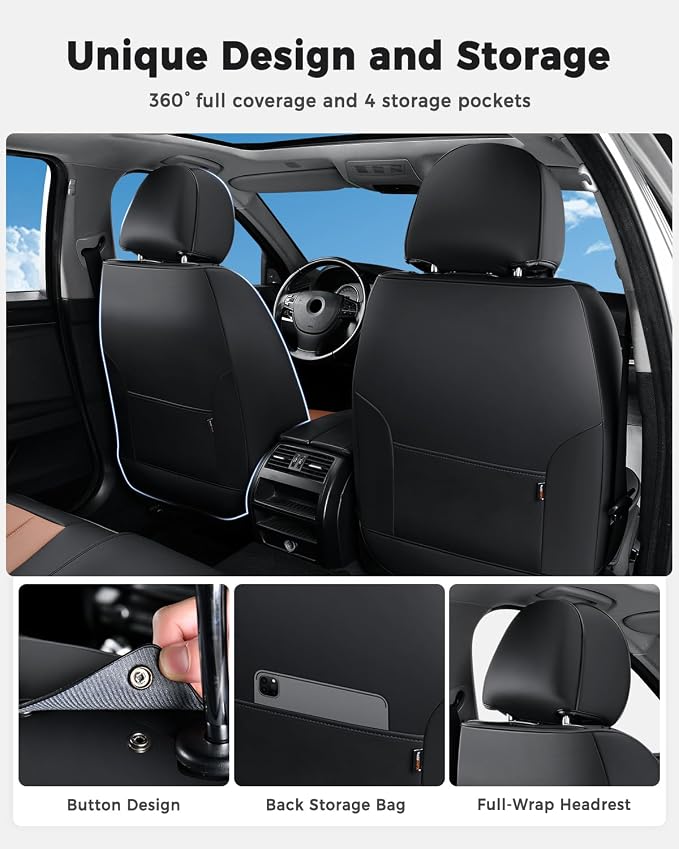 Universal Seat Covers — Front Seat — Black / Brown