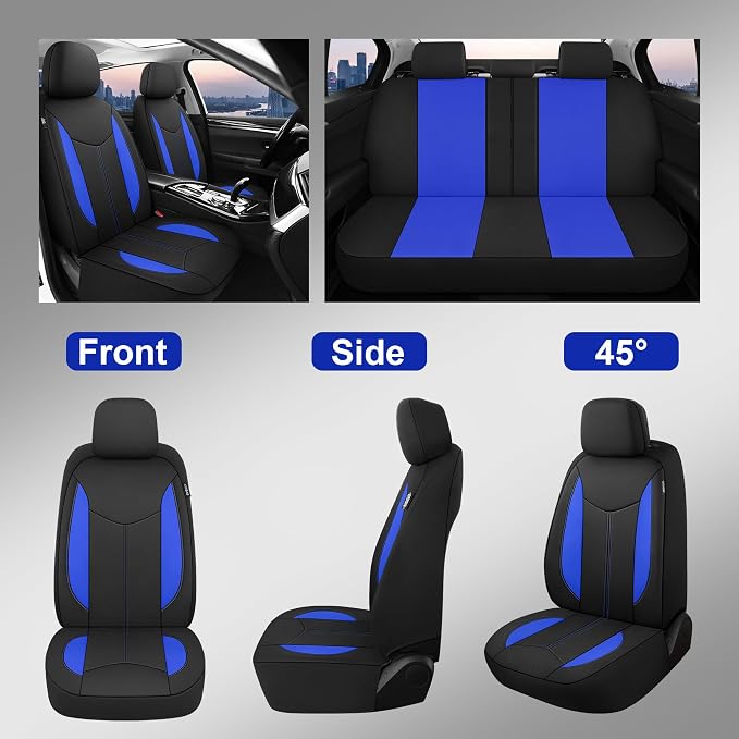Universal Neoprene Seat Covers — Black / Blue