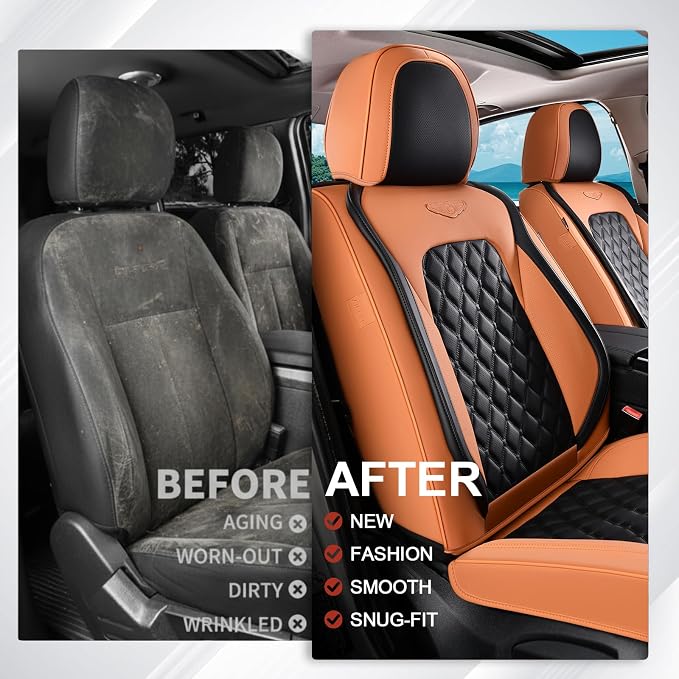 Universal Faux Leather Seat Covers — Full Set