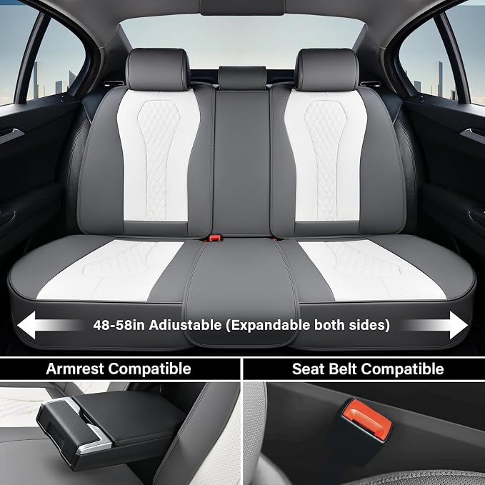 Universal Seat Covers — Full Set — White