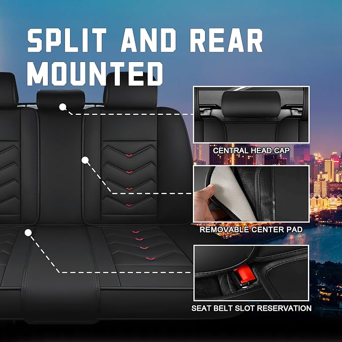 Seat Covers for Honda Civic — Full Set — Black / Red