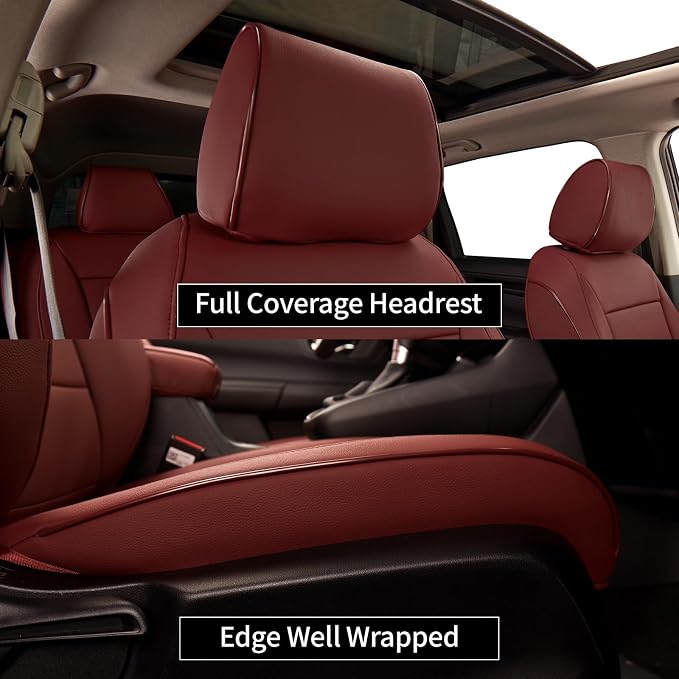 Faux Leather Seat Covers for Honda CR-V — Full Set — Burgundy