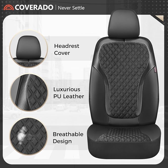Universal Seat Covers — Front Seat — Black