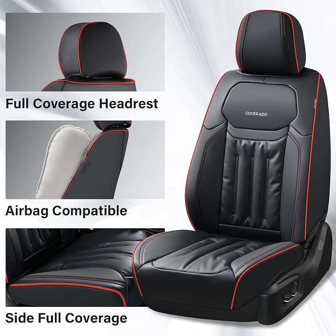 Universal Seat Covers — Front Seat — Black / Red