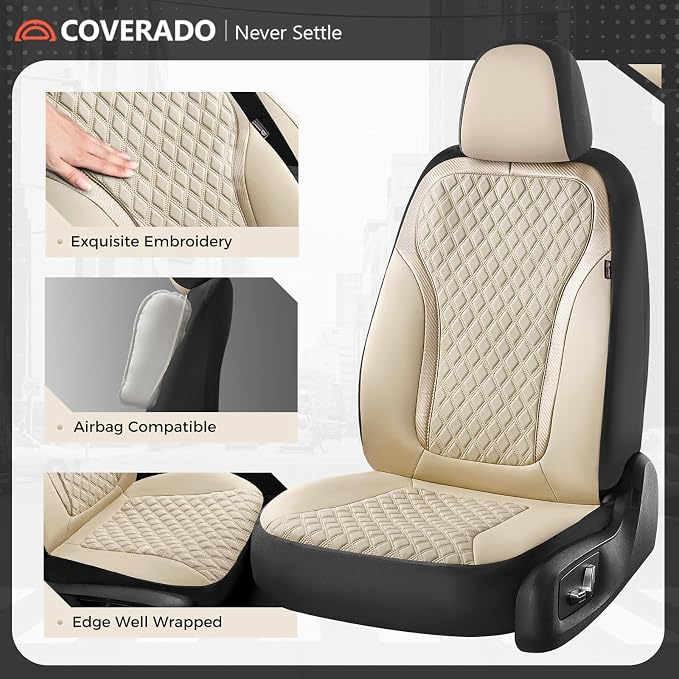 Universal Seat Covers — Front Seat — Beige