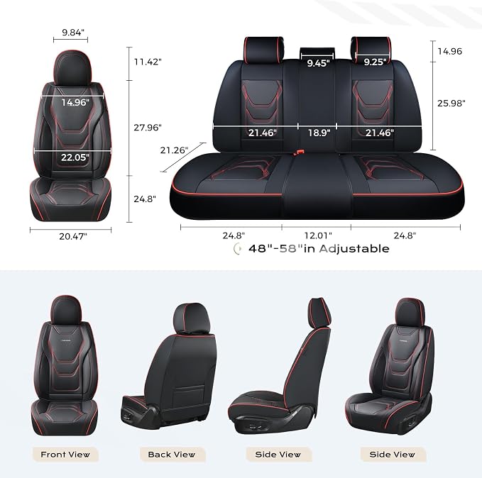 Universal Seat Covers — Front Seat — Black / Red