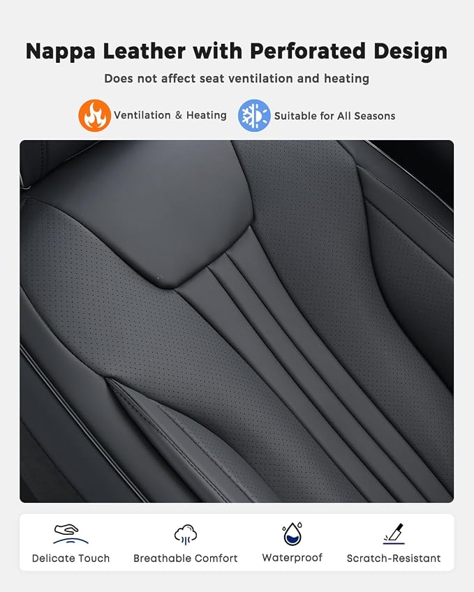 Universal Faux Leather Seat Covers — Front Seat — Black
