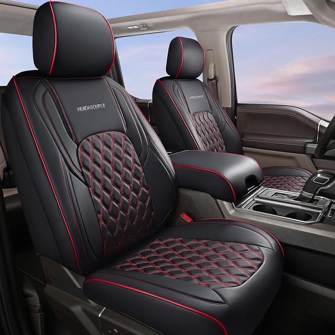 Seat Covers for Jeep Wrangler — Full Set — Black / Red