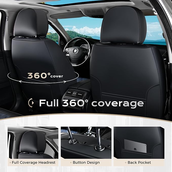 Universal Faux Leather Seat Covers — Full Set