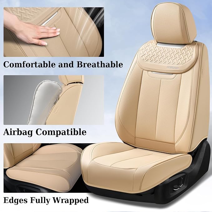Universal Seat Covers — Front Seat — Beige
