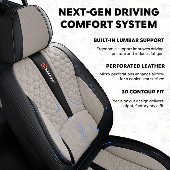 Faux Leather Car Seat Covers — Black / Gray