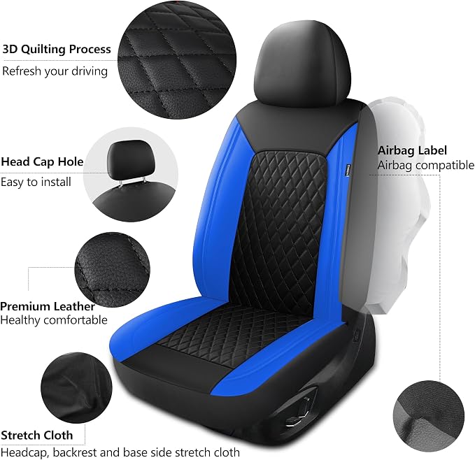 Universal Faux Leather Seat Covers — Front Seat