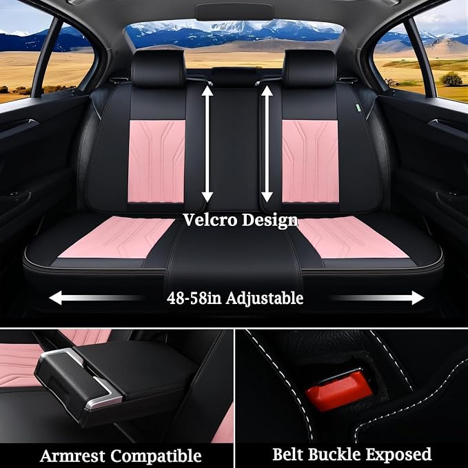 Universal Seat Covers — Full Set — Pink