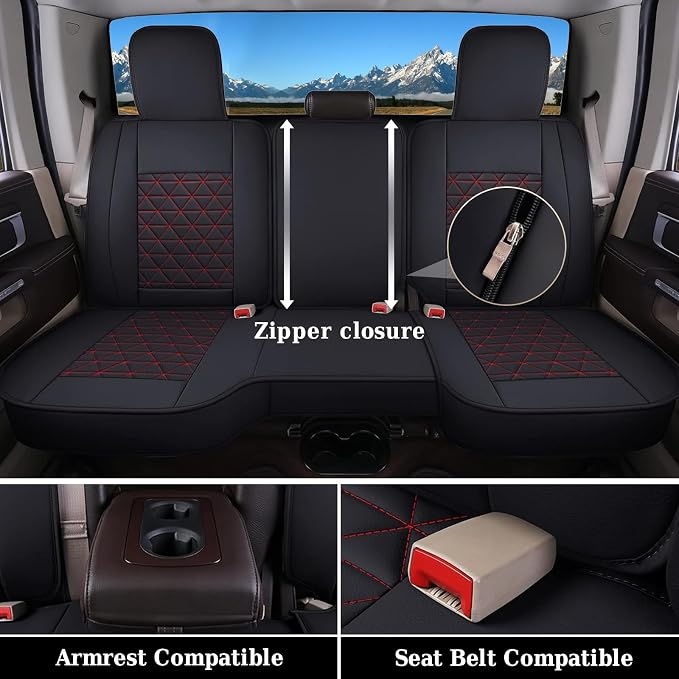 Seat Covers for Multiple Vehicles — Full Set — Red