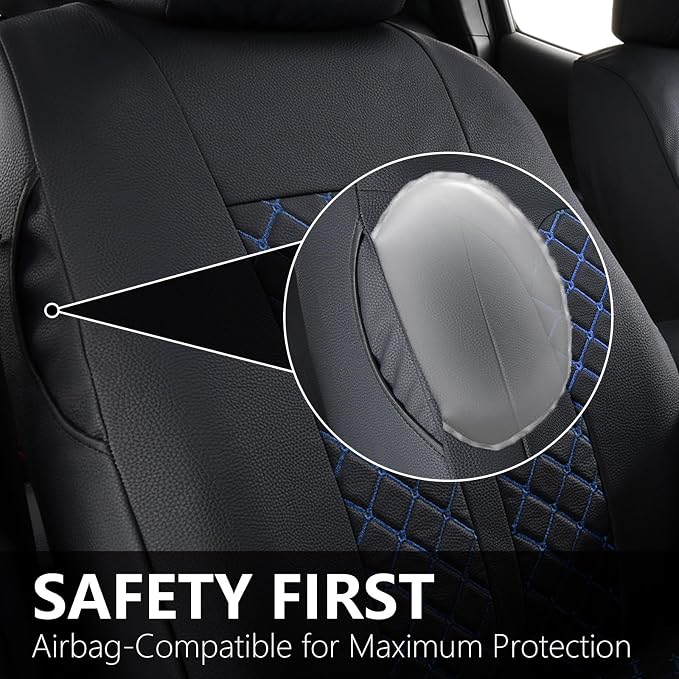 Seat Covers for Toyota Tacoma — Front Seat — Black / Blue