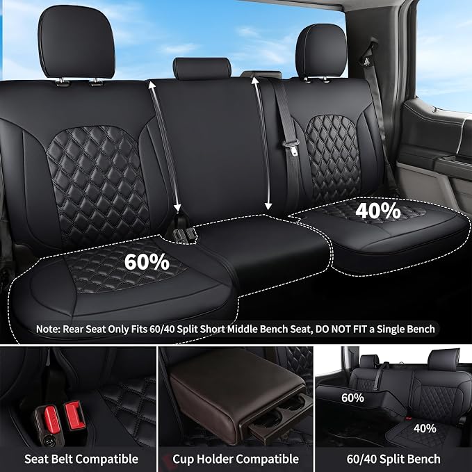 Seat Covers for Multiple Vehicles — Full Set — Black