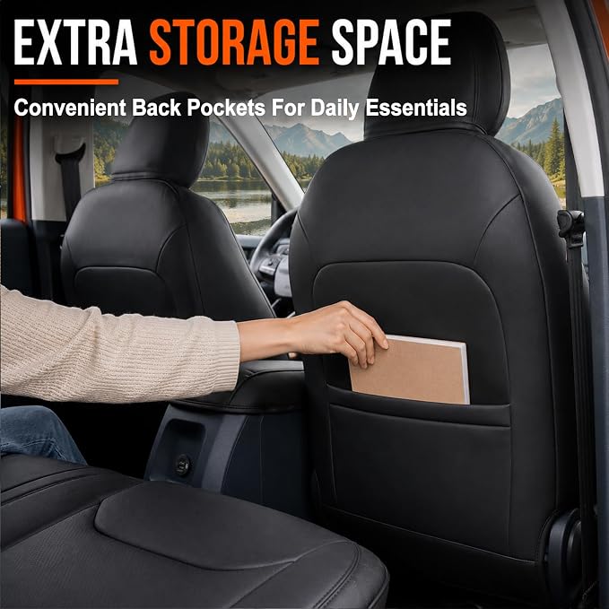 Faux Leather Seat Covers for Ford Maverick — Full Set — Black