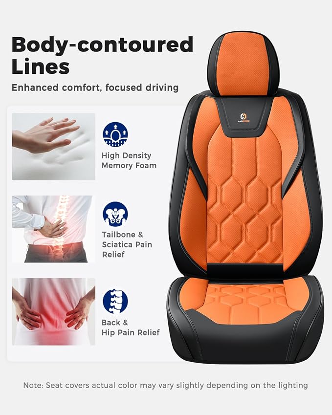 Universal Seat Covers — Black / Orange