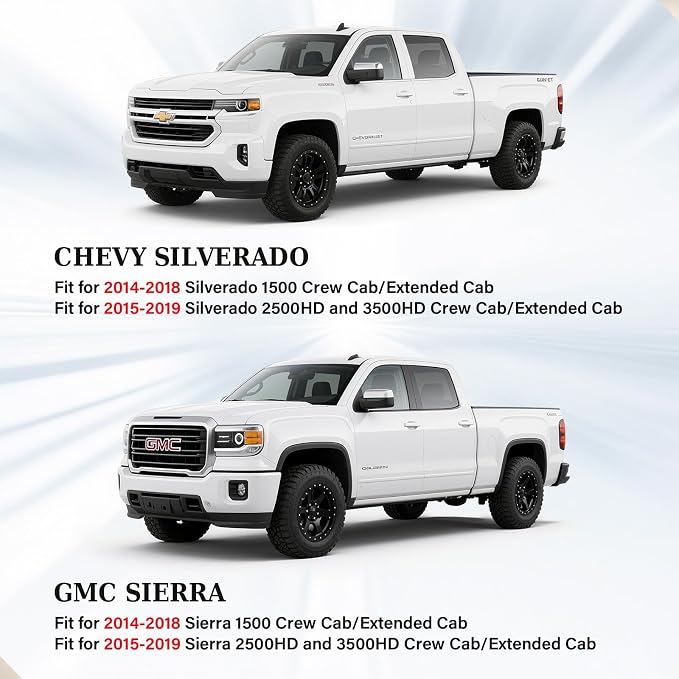 Faux Leather Seat Covers for Chevrolet Silverado / GMC Sierra — Full Set — Black