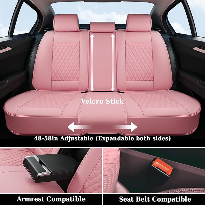 Universal Seat Covers — Full Set — Pink