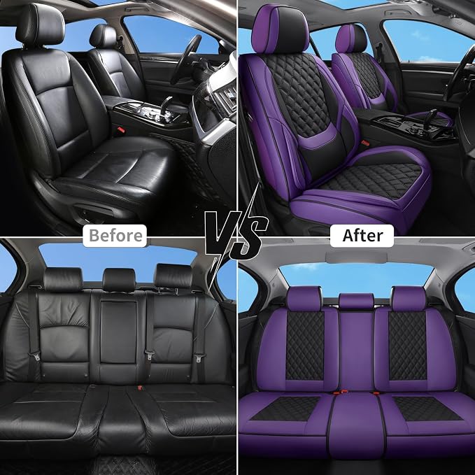Universal Seat Covers — Full Set — Purple / Black