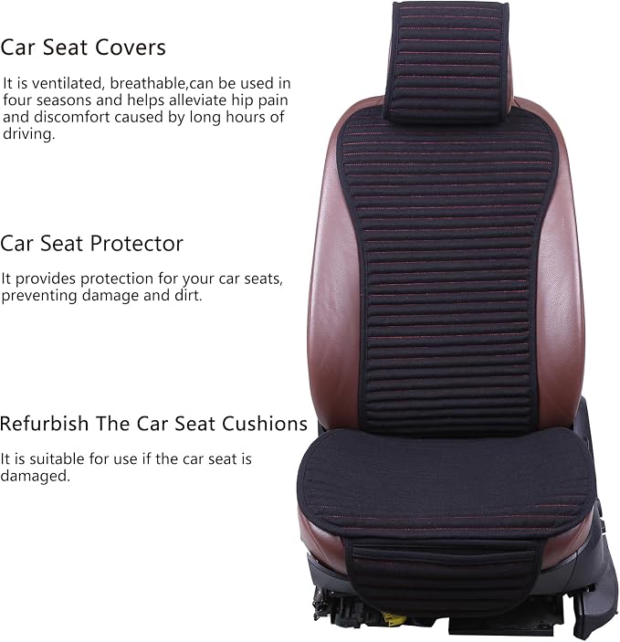 Universal Fabric Seat Covers — Front Seat — Black