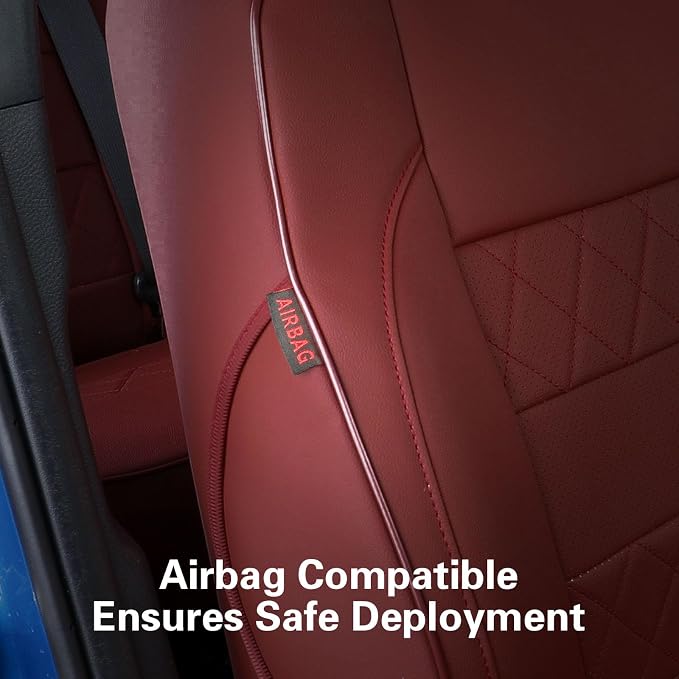 Faux Leather Seat Covers for Toyota Tacoma — Full Set — Burgundy