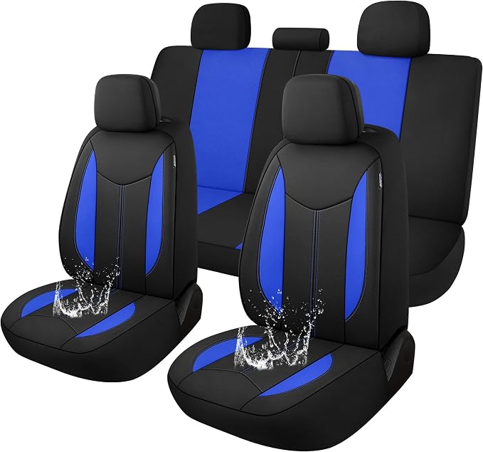 Universal Neoprene Seat Covers — Black / Blue
