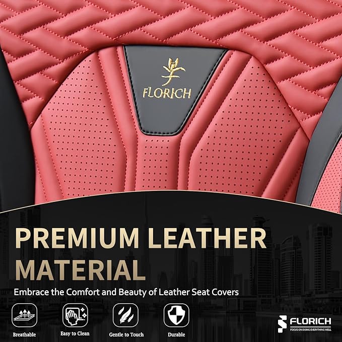 Universal Seat Covers — Front Seat — Black / Burgundy