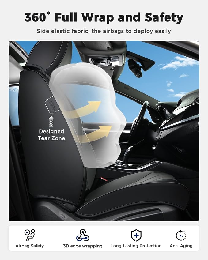 Universal Seat Covers — Front Seat — Black / Gray