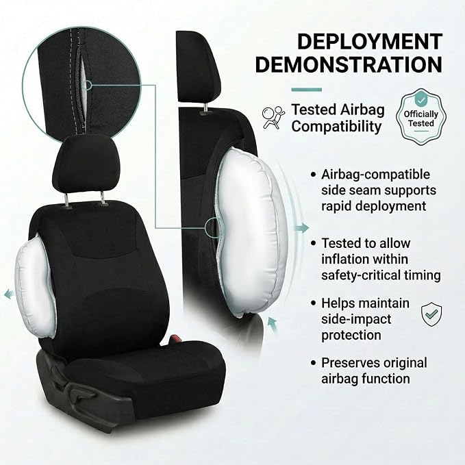 Universal Fabric Seat Covers — Front Seat — Black