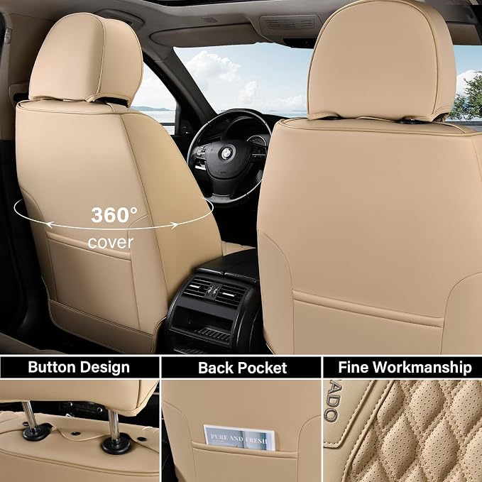 Universal Seat Covers — Front Seat — Beige