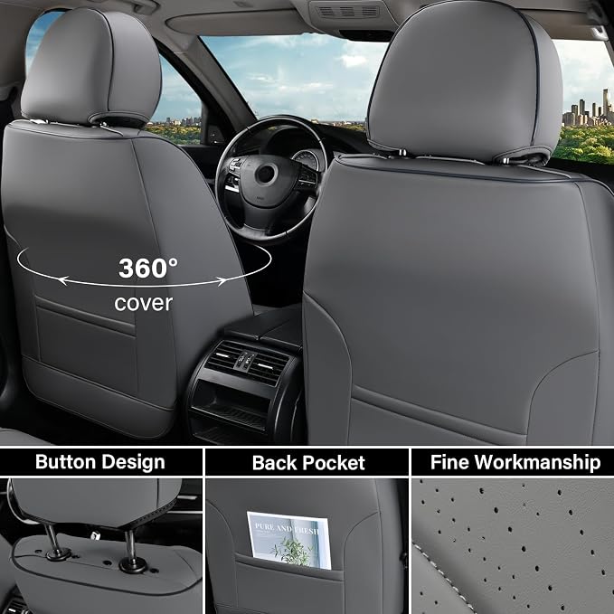 Universal Seat Covers — Full Set — Gray