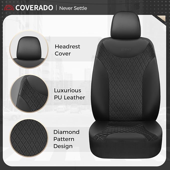Universal Seat Covers — Front Seat — Black