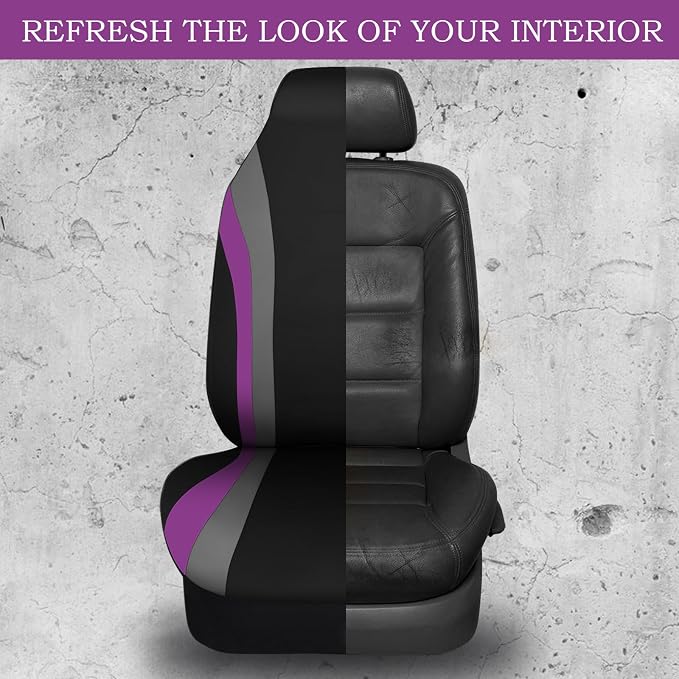 Universal Neoprene Seat Covers — Front Seat — Black / Purple
