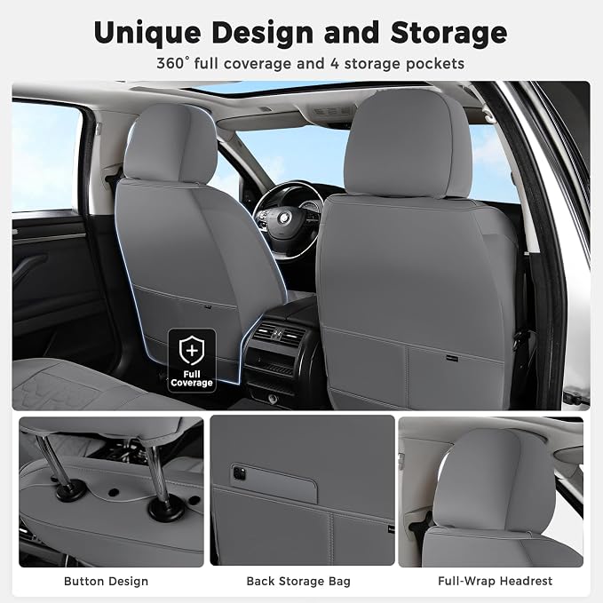Universal Seat Covers — Front Seat — Gray