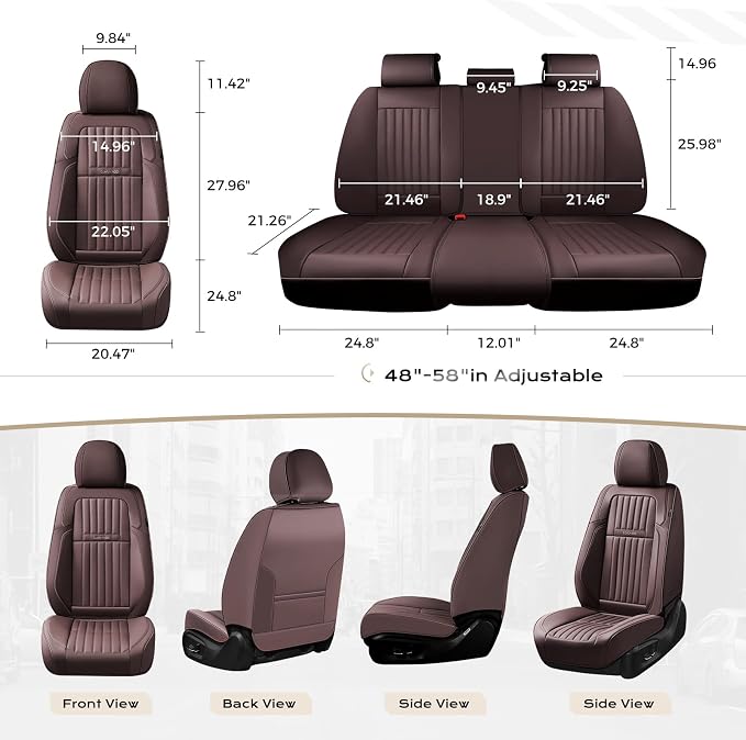 Universal Seat Covers — Full Set — Coffee