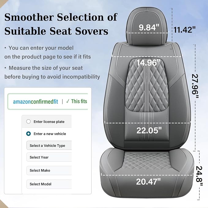 Universal Seat Covers — Full Set — Gray