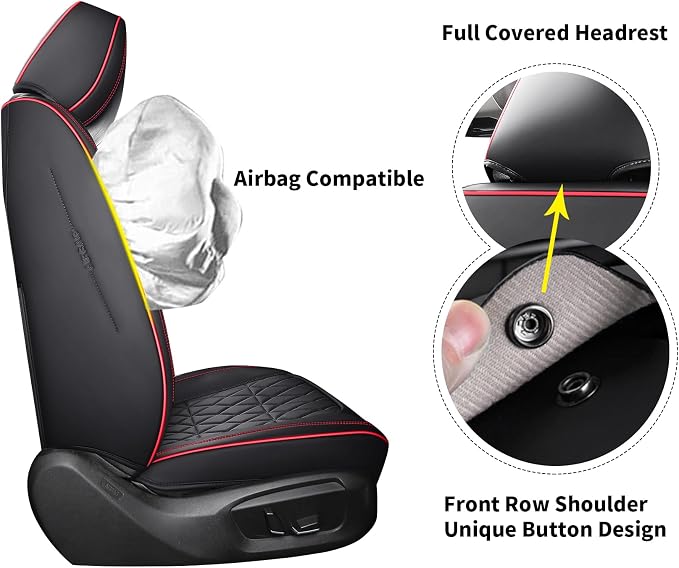 Universal Seat Covers — Front Seat — Black / Red