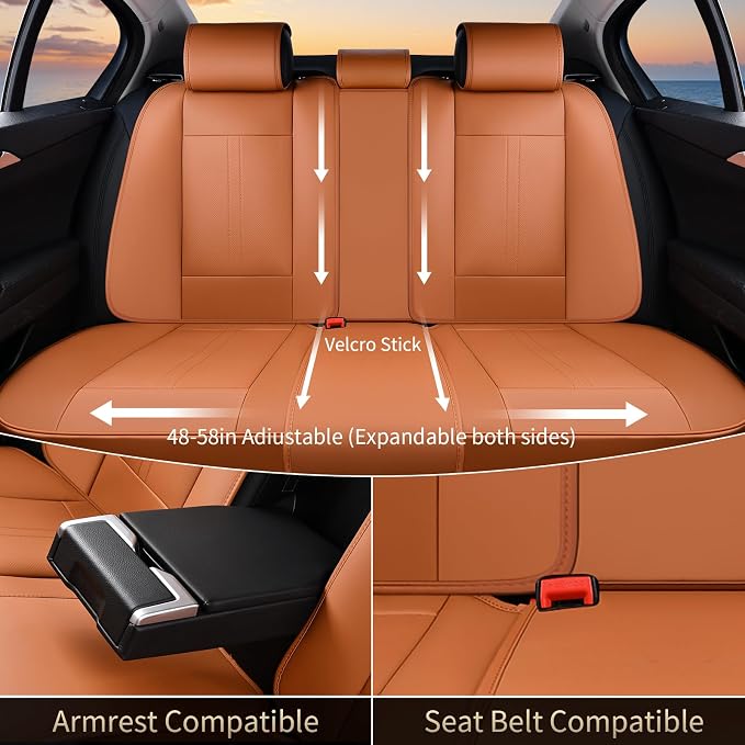 Universal Seat Covers — Full Set — Brown