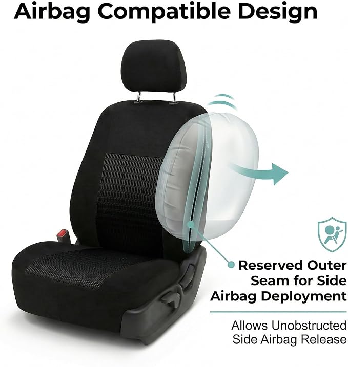 Universal Seat Covers — Front Seat — Black