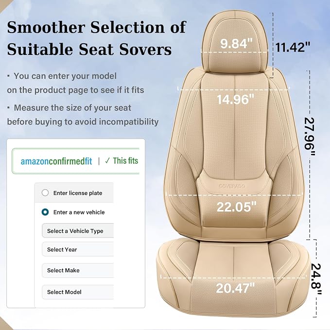Universal Seat Covers — Full Set — Beige