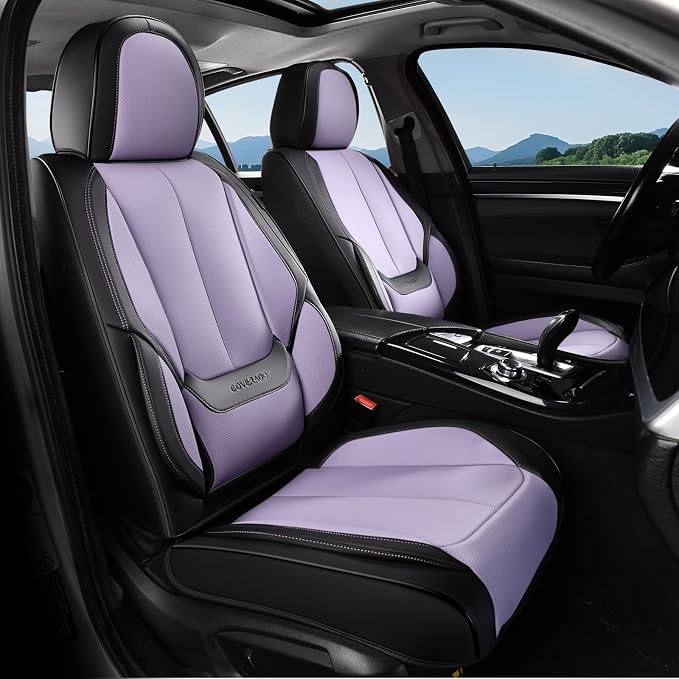 Universal Seat Covers — Full Set — Black / Purple