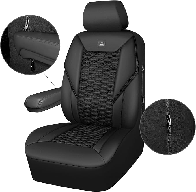 Universal Faux Leather Seat Covers — Full Set — Black
